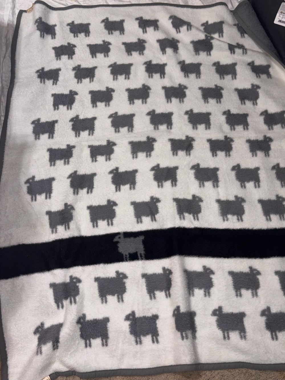 HTF Vintage Biederlack Sheep 90’s reversible Blanket Throw